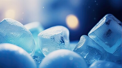 Poster - cubes on blue background