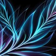 Abstract Twisted Light Modern Fractal Floral Leaf Design Fantasy Majestic Background