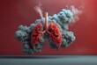 3d illustration of lung cancer caused by smoking