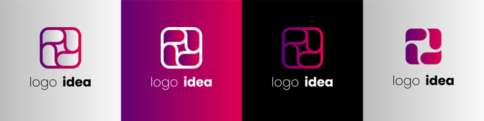 Wall Mural - Logo idea for your business design. Modern square creative logotype solution, positive, icon, Premium Vector design