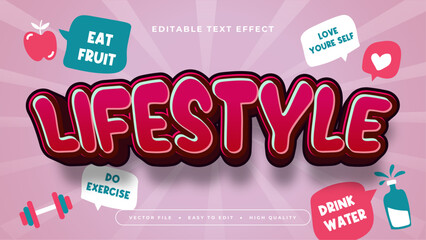 Pink white and blue lifestyle 3d editable text effect - font style