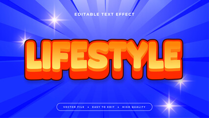 Orange and blue lifestyle 3d editable text effect - font style