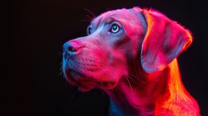 Sticker - A dog with a blue eye and pink fur