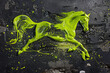 Running horse made of colors
