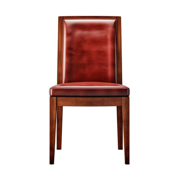 Elegant red leather chair isolated on white background 3D rendering