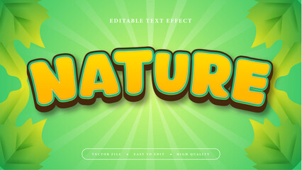 Wall Mural - Orange and green nature 3d editable text effect - font style