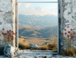 © Thien Vu - Picturesque Serenity: A4 Vertical Frame Mockup Captures Mountain Vista Tranquility