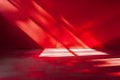 Red abstract background, empty space for product display, with light and shadow