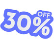 © Roman - 30% discount sale promotionStock vector image on white backgroundBlue color