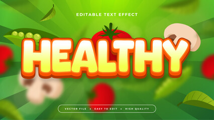 Wall Mural - Colorful healthy 3d editable text effect - font style