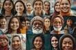 © Twilight Photography - Collage of diverse multi-ethnic and mixed age people smiling to camera, Generative AI