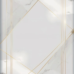 Poster - Square, gold frame on marble background
