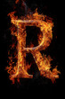 © Oxy Grizzly - Fire letter R made of burning letters on black background