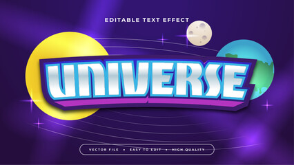 Wall Mural - Colorful universe 3d editable text effect - font style