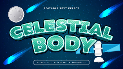 Wall Mural - Green blue and gray grey celestial body 3d editable text effect - font style