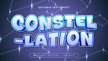 Wall Mural - Green blue and purple violet constellation 3d editable text effect - font style
