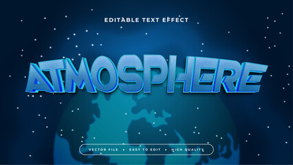 Wall Mural - Blue atmosphere 3d editable text effect - font style