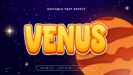 Wall Mural - Orange yellow and blue venus 3d editable text effect - font style