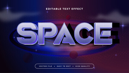 Wall Mural - Red blue and purple violet space 3d editable text effect - font style
