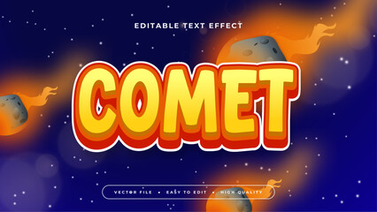 Wall Mural - Orange red and blue comet 3d editable text effect - font style