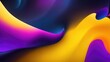 Yellow pink blue abstract dynamic color flow wave black background