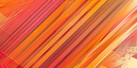 Wall Mural - A bright orange background with a lot of dots and lines