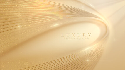 Wall Mural - Luxury Abstract Gold Background with Glitter Light Effect Decoration.