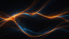 This Is An Abstract Image With A Glowing Orange Line That Is Shaped Like A Sideways Letter 'Y' With A Blue Streak Next To It.

