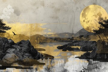 Landscape astronomy painting outdoors.