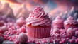 Blushing Cupcake of Sweet Delights. Generative AI