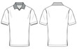 © Fathima Flats - Men's polo collar T Shirt with Rib cuff flat sketch fashion illustration drawing template mock up with front and back view.