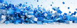 Explosion of Blue Cubes Modern Digital Wallpaper
