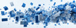 Blue Cubes Tornado Digital Art Wallpaper