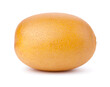 A mature golden kiwi displays its vibrant yellow skin and distinctive texture, set against a white background, perfectly isolated with a natural shadow