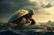 Habitat loss and climate change threaten turtles and marine life. May 23 World Turtle Day concept