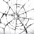 Close-up of intricate cracks in shattered glass, resembling a spider's web