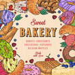 Sweet bakery vintage colorful poster