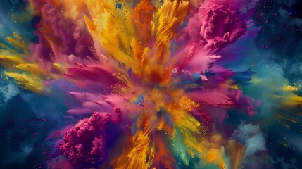 Wall Mural - An enchanting and lively depiction of a Happy Holi Background