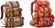 Traveler camp knapsack. Backpacking rucksacks for camping mountain climbing