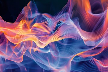 Poster - Dynamic Waves Of Color And Light, Digital Abstract Artwork. Flowing Energy Waves. Generative AI