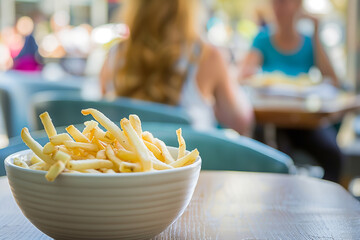 Wall Mural - fries in a bowl, bright and airy photography