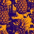 monochrome pineapple - Seamless pattern, realistic sketch, laconic, minimalistic vintage style , vector botanical seamless background