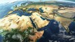 Middle East globus world map