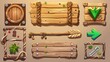 Assorted wooden signs and arrows with nature elements