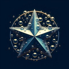 Wall Mural - A star on a background of bubbles