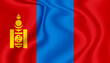 Mongolia flag, national flag in the wind illustration image