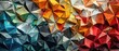 Triangular shards of paper arranged in a kaleidoscopic pattern, representing the multifaceted nature of identity.