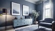 Modern Minimalism: Gray Living Room Interior with Stylish Accents