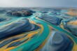 AI generated illustration of a meandering river displaying vibrant colors and abundant water