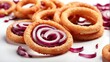 Isolated red onion rings